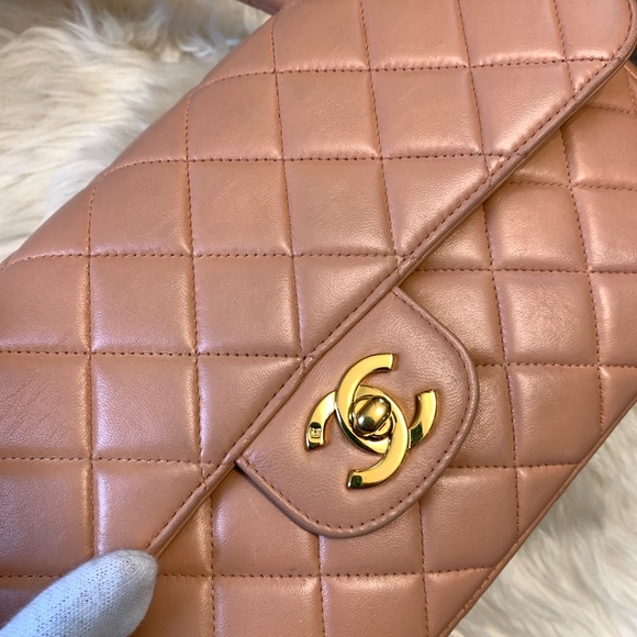 Vintage Chanel Kelly handle bag peach pink - Picture 6 of 13
